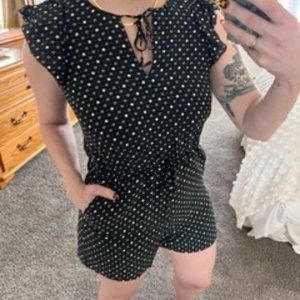 Madewell Polka Dot Open Back Romper - size XS/SM